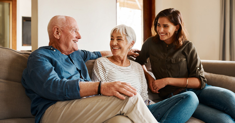 An adult woman who is caring for aging parents as an only child shares the ways in-home care can help her mom and dad.